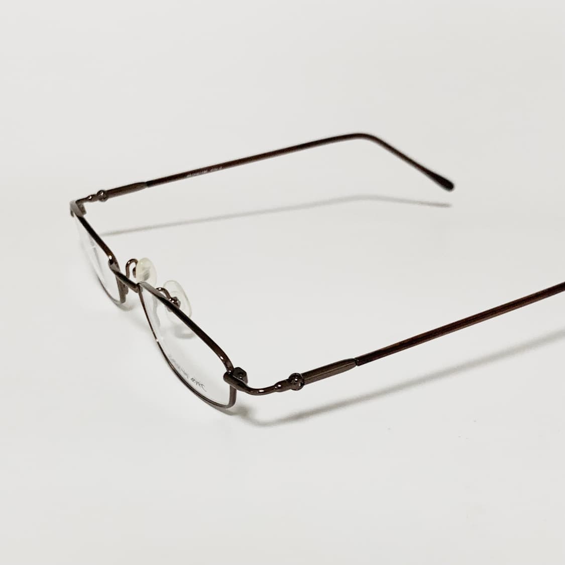 996 데드스탁 빈티지안경 초슬림 메탈 오벌 브라운 미니멀 180도 힌지 상품이미지4
