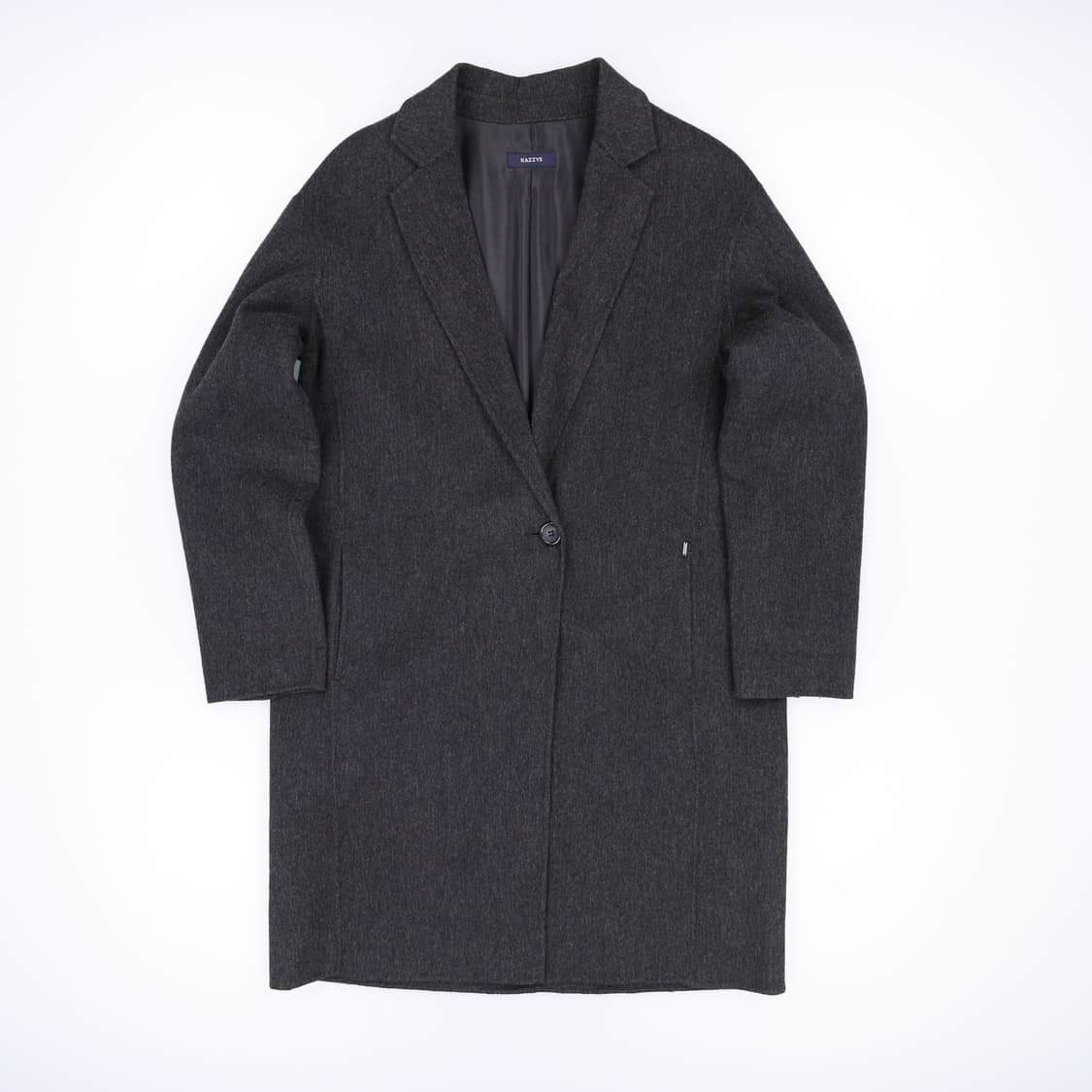 90 헤지스레이디스 울 싱글 코트 차콜 4266 상품이미지1