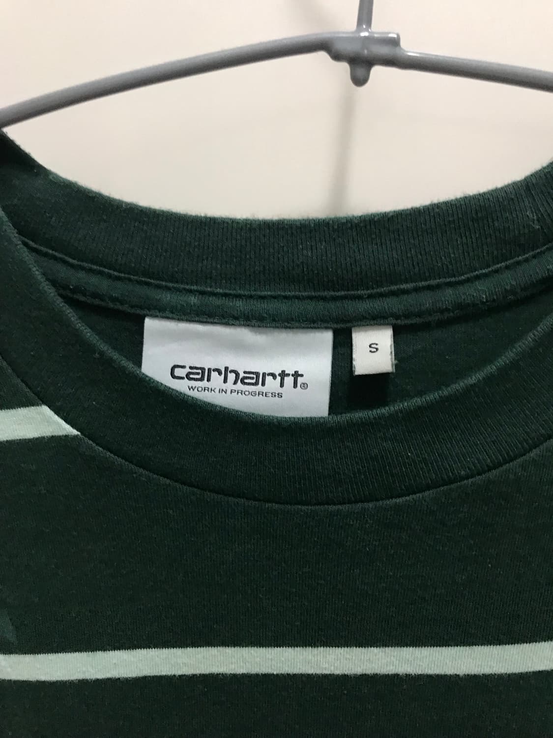 칼하트 그린 스트라이프 반팔 S 상품이미지4
