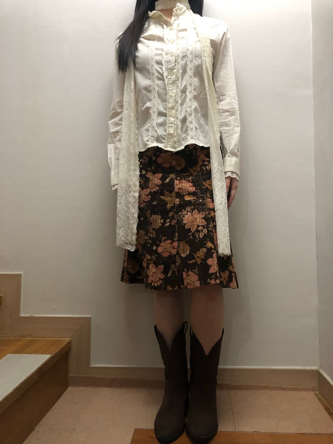 빈티지 화이트 레이스 블라우스 상품이미지5
