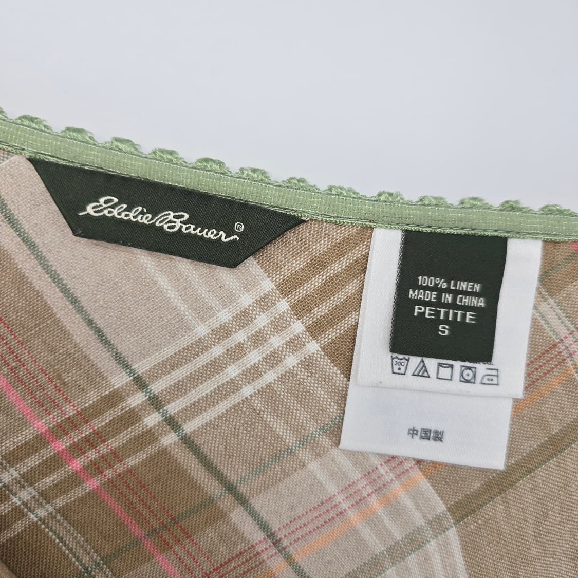 Eddie Bauer 린넨 체크 롱 내추럴 스커트 [B50533 상품이미지7