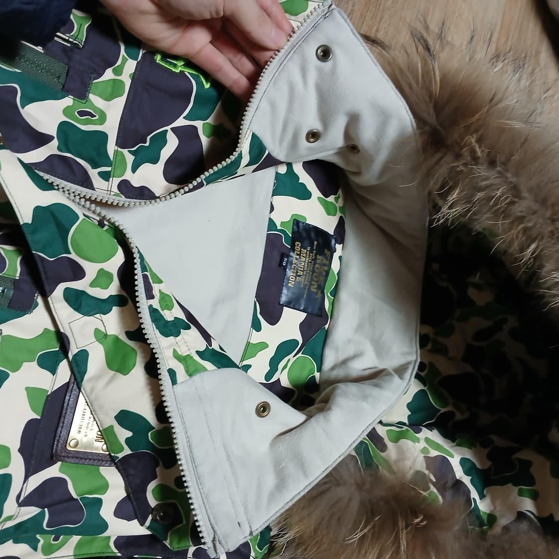 파이브스타쿤 베이프맛 카모 보드 패딩 스키 점퍼 자켓 실물 좋음 상품이미지8