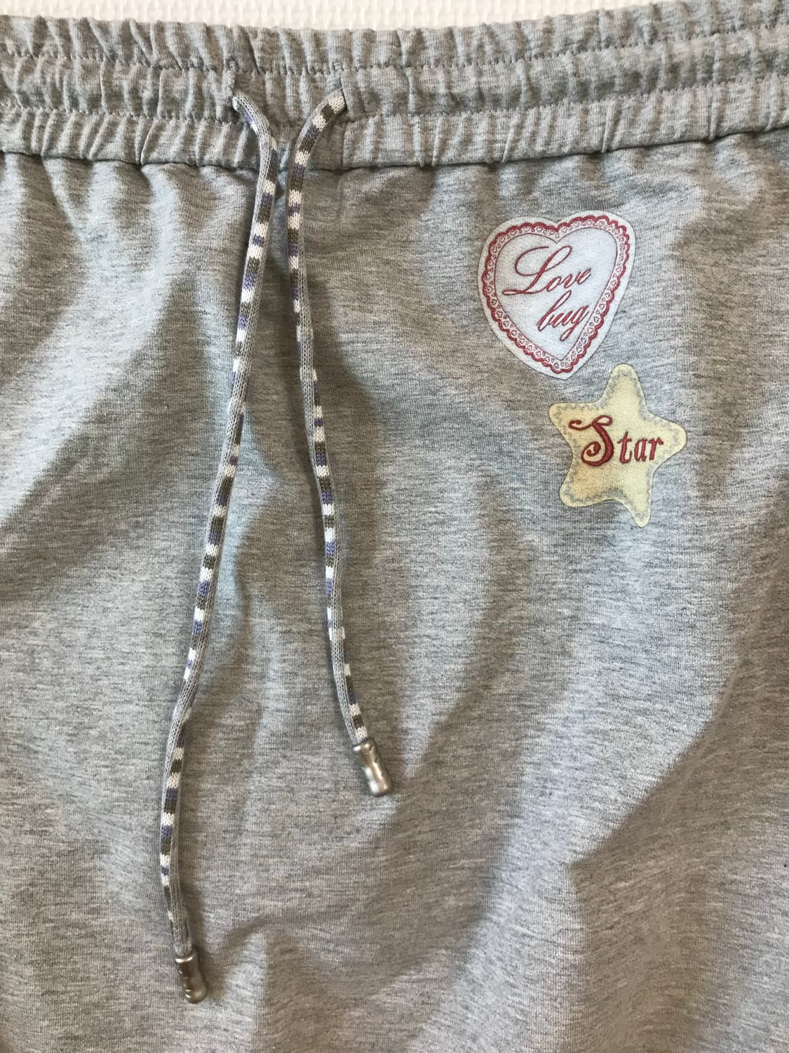 빈티지 하트 별 패치 트레이닝스커트 상품이미지2