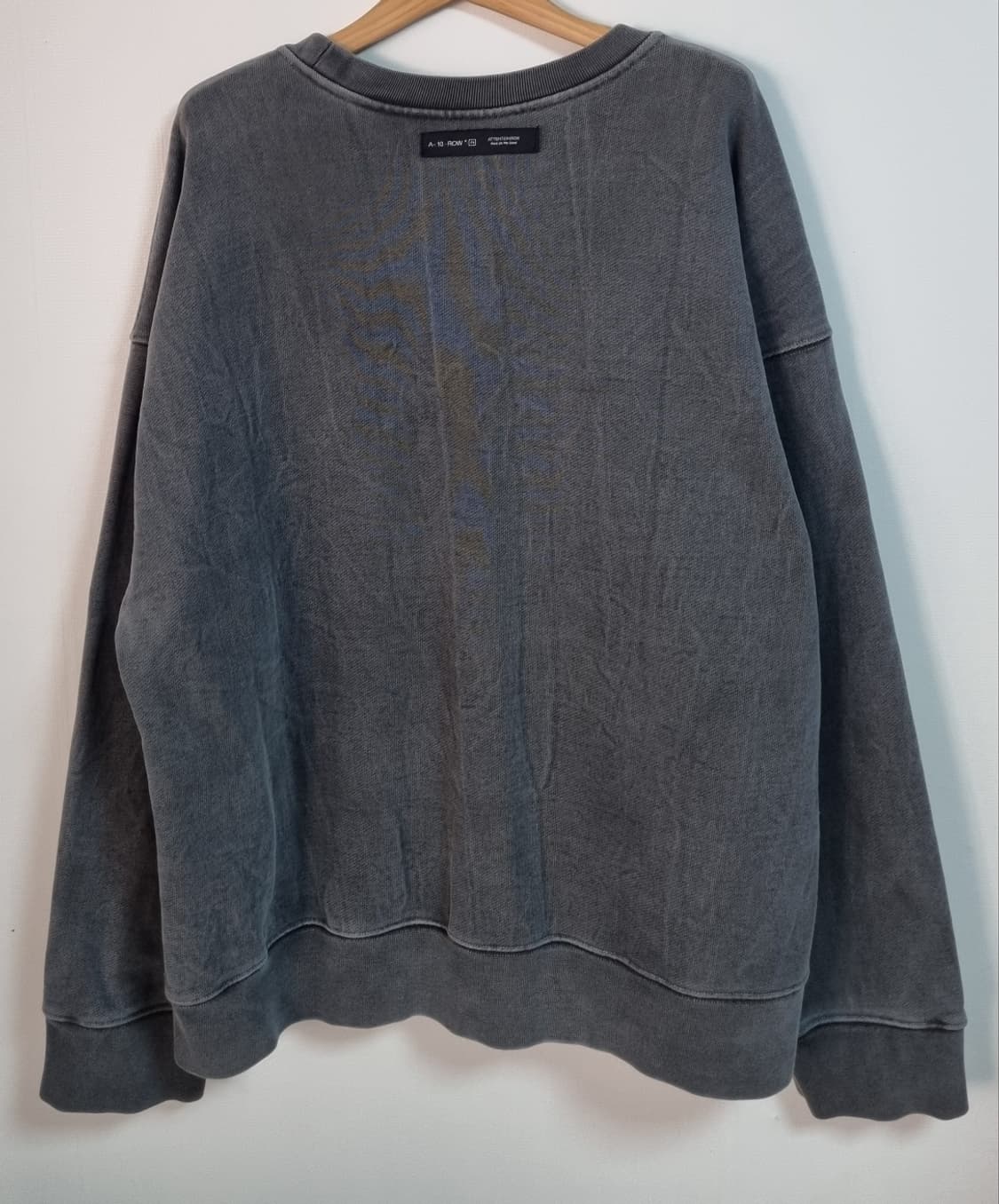 오버핏 XXL ) 어텐션로우 피그먼트 그레이 맨투맨 상품이미지2