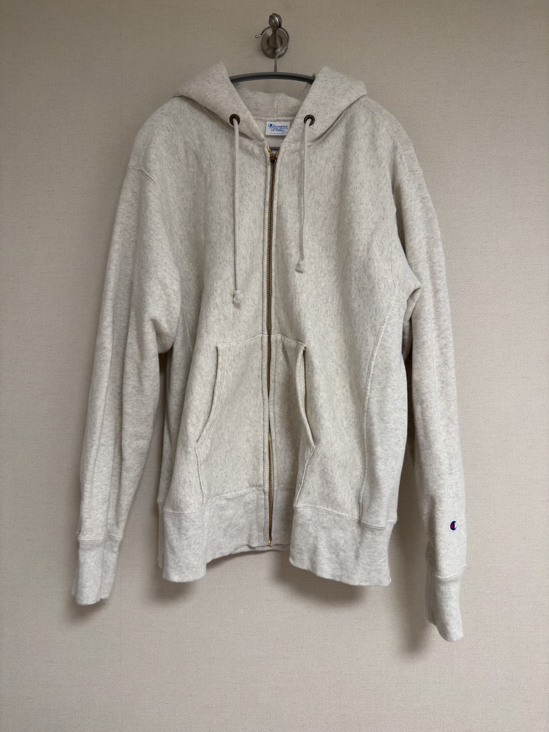 [XXL] 챔피온 리버스위브 블루택 후드 집업 크림 상품이미지1