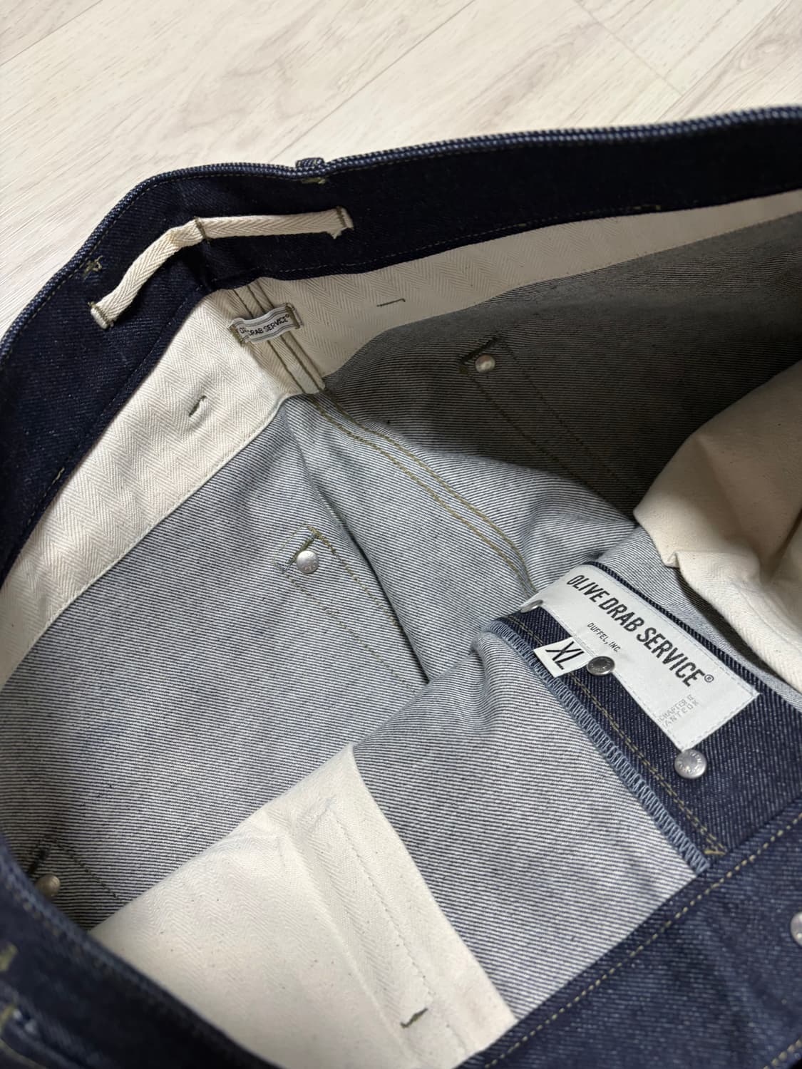 ODS 올리브드랩서비스 페이크 6포켓 팬츠 인디고 XL사이즈 판매 상품이미지3