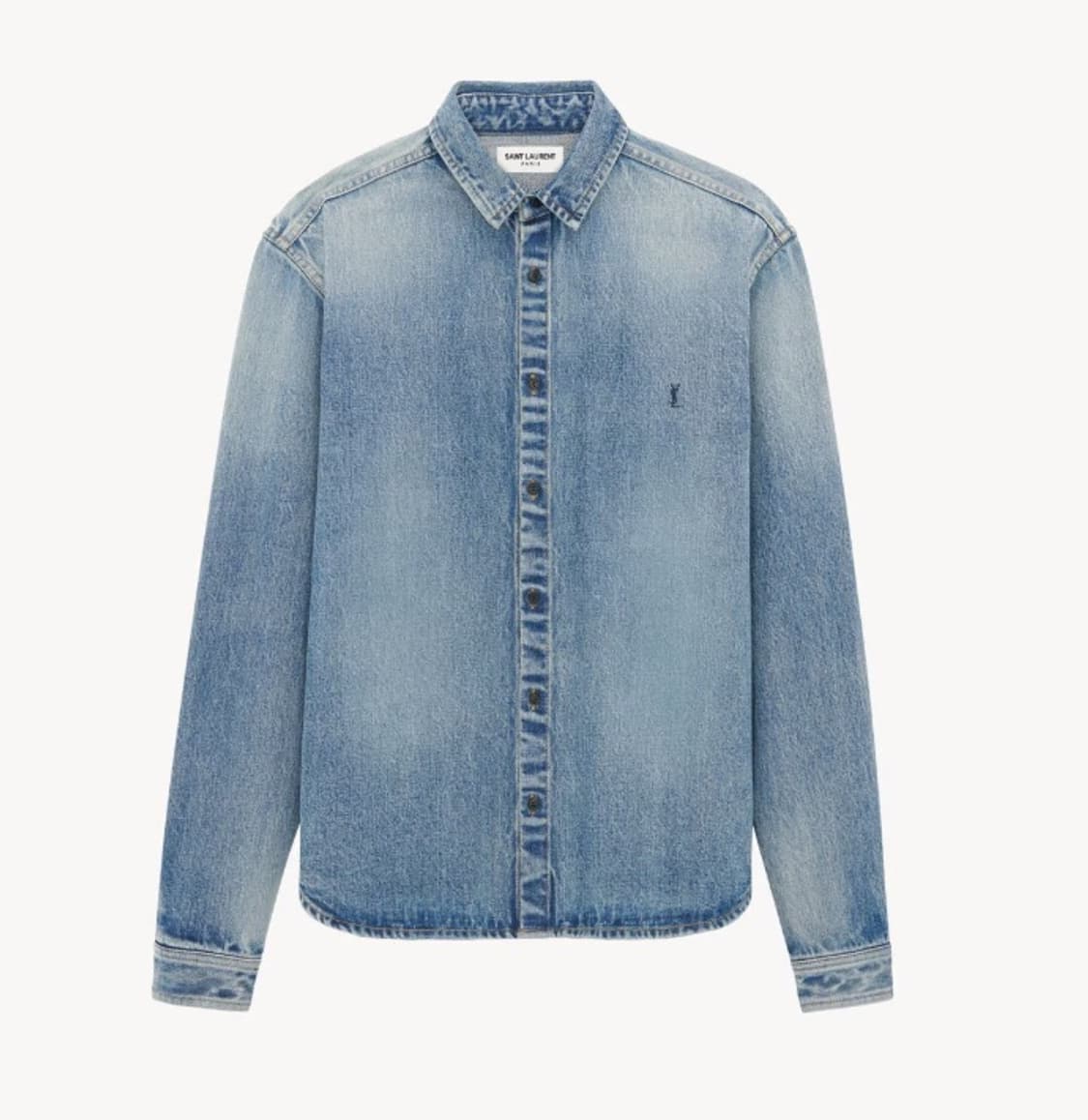 생로랑 TROUVILLE 블루 데님 CASSANDRE 셔츠 상품이미지1