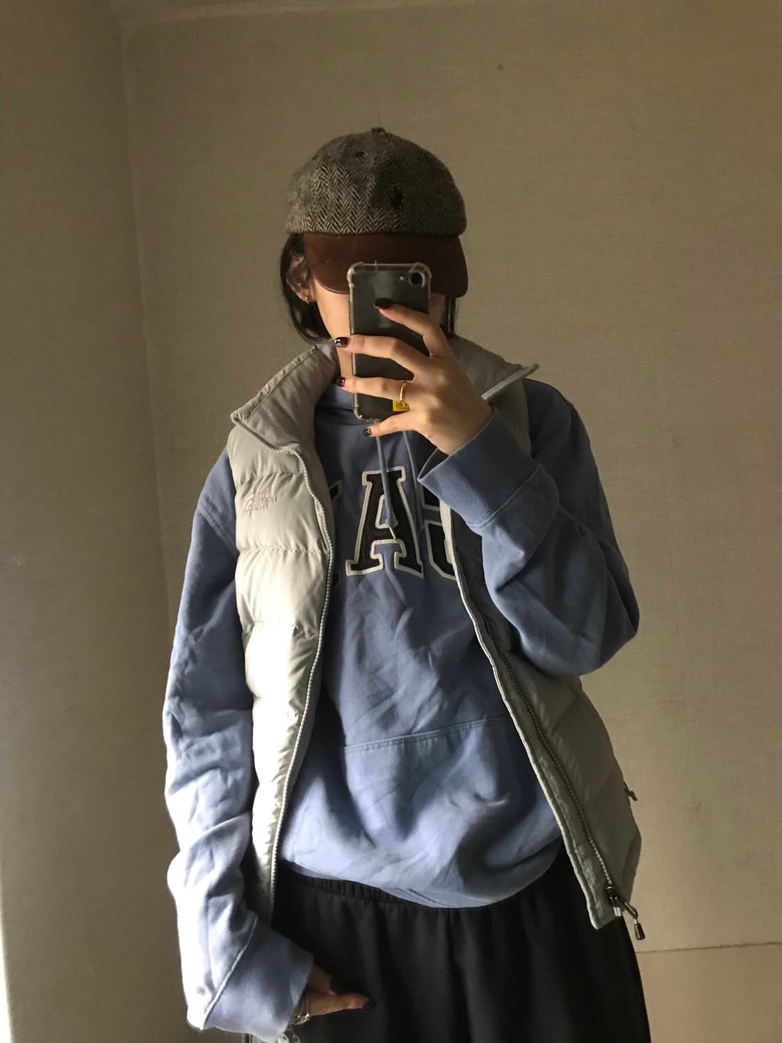 노페 연그레이 조끼패딩 상품이미지3