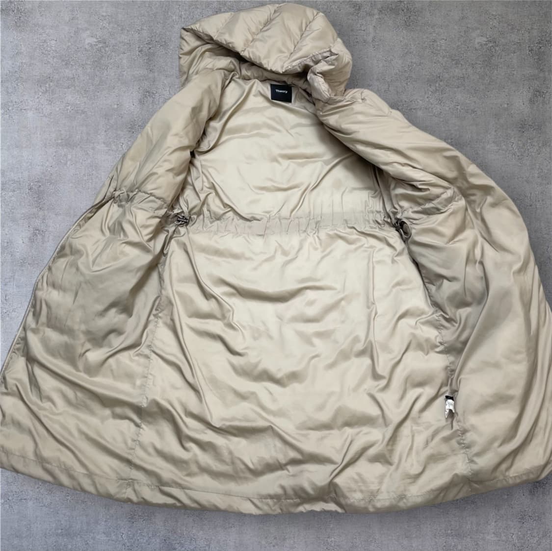 띠어리 Theory 연베이지 구스다운 후드 롱패딩 S 상품이미지2