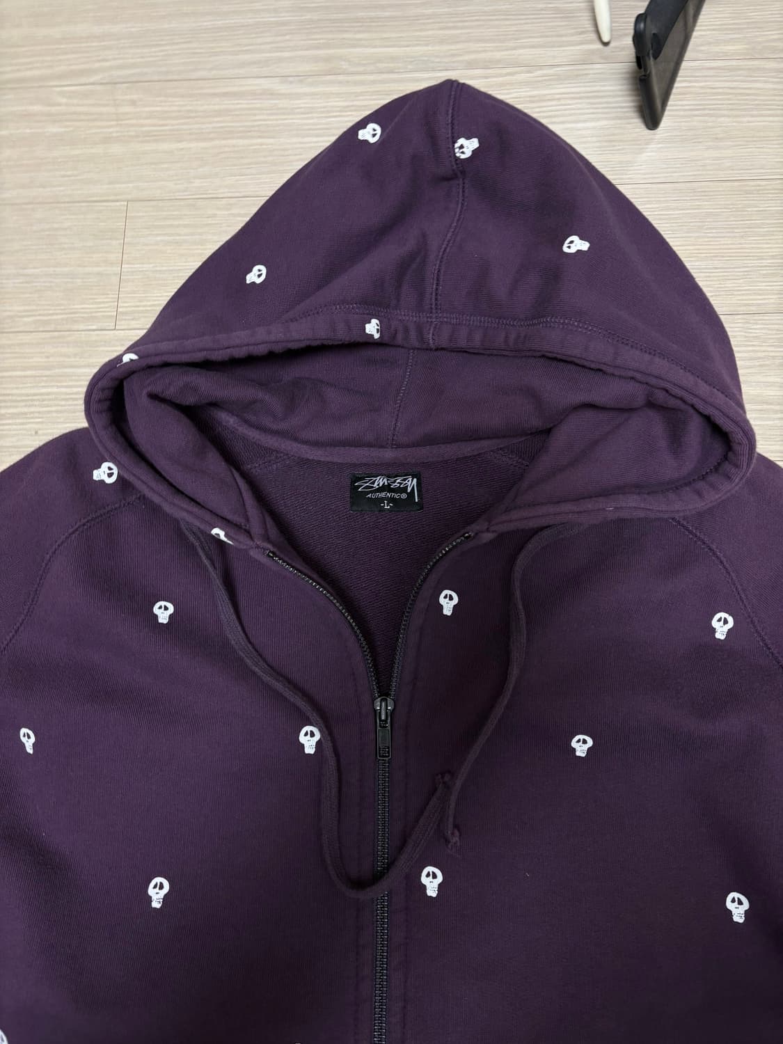 [L] 스투시 스컬 래글런 후드집업 상품이미지2