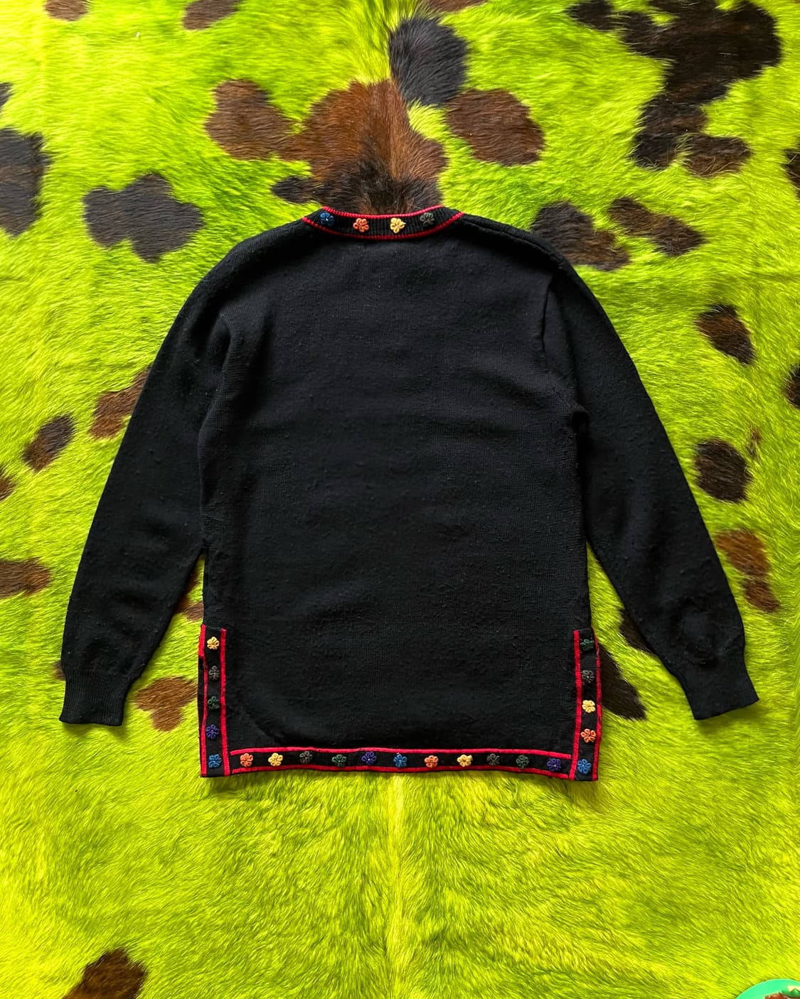1990s Lamanie 3D Floral Trim Wool Knit 상품이미지10