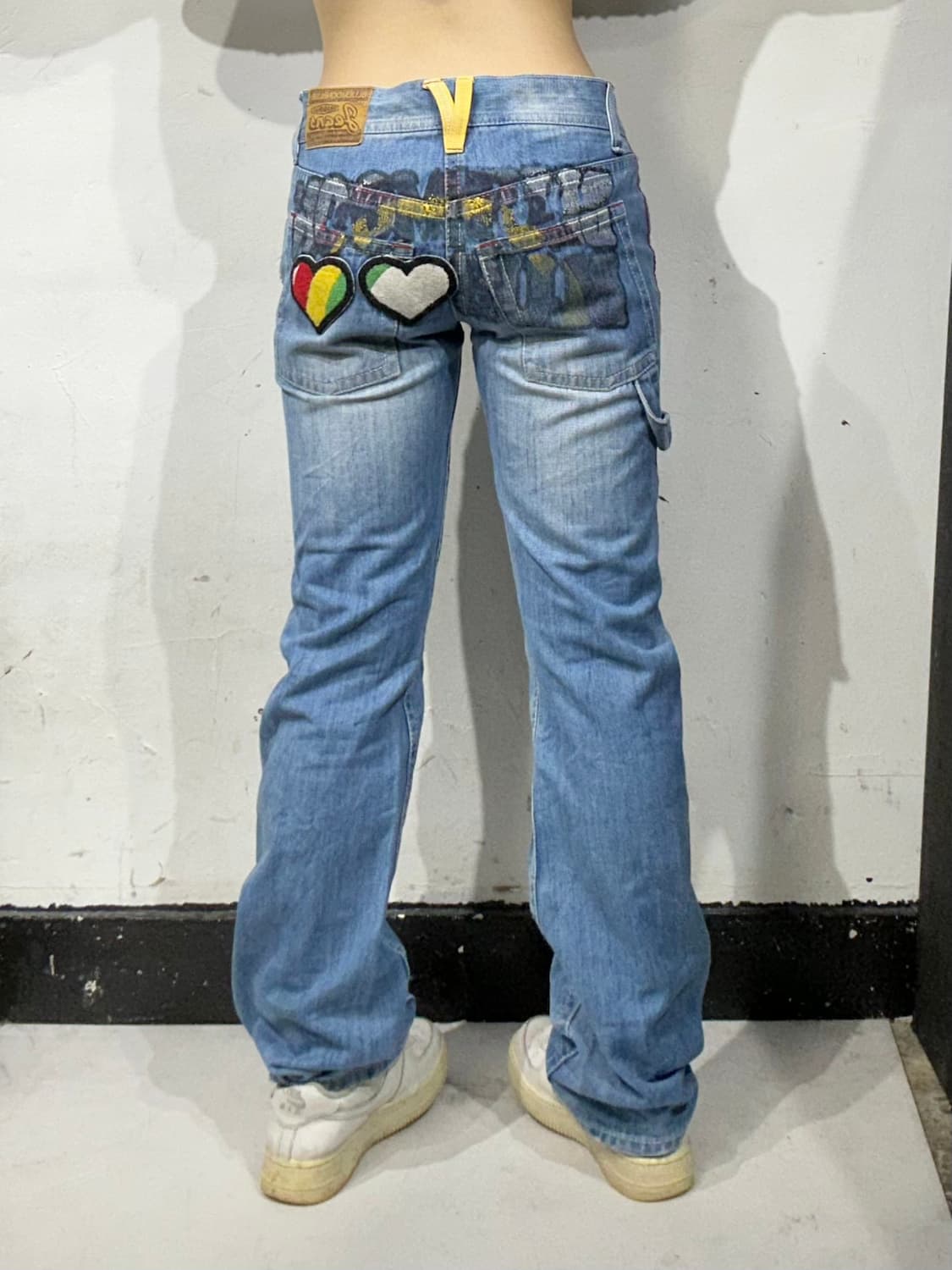 90s 일본 빈티지 블루문 블루 와투케 자수 데님 팬츠 힙합 청바지  상품이미지3