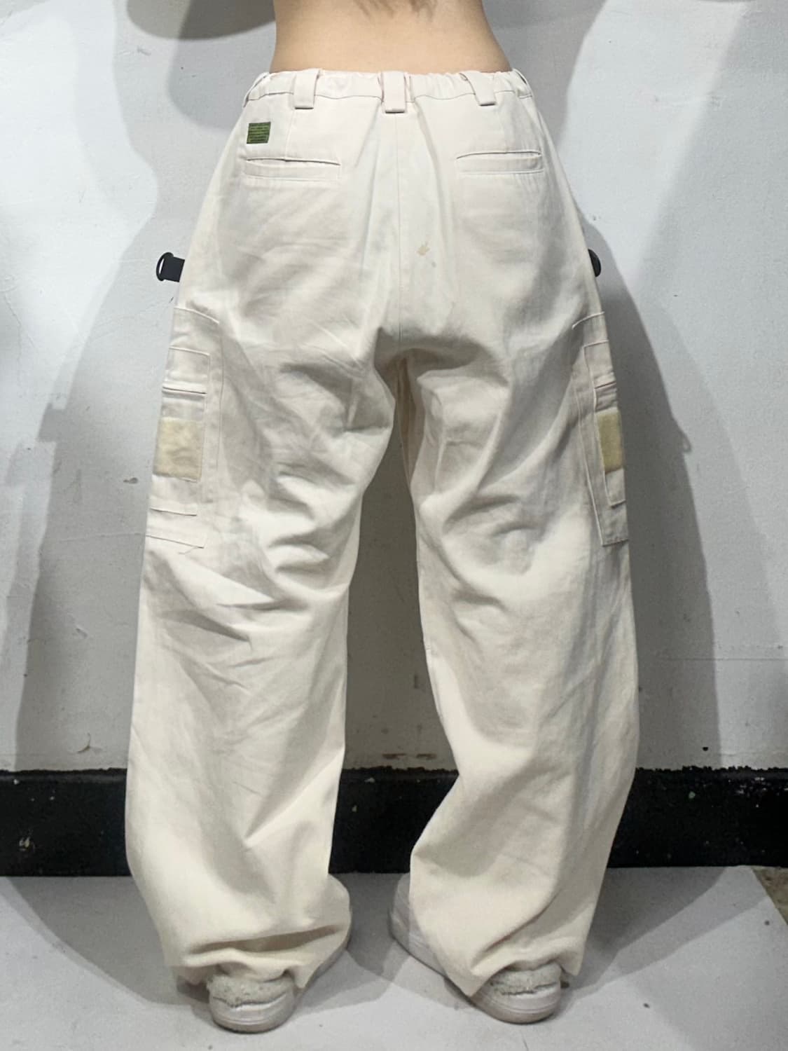 빈티지 오드볼스클럽 베이지 빅 포켓 카고 바지 와이드 힙합 팬츠  상품이미지3