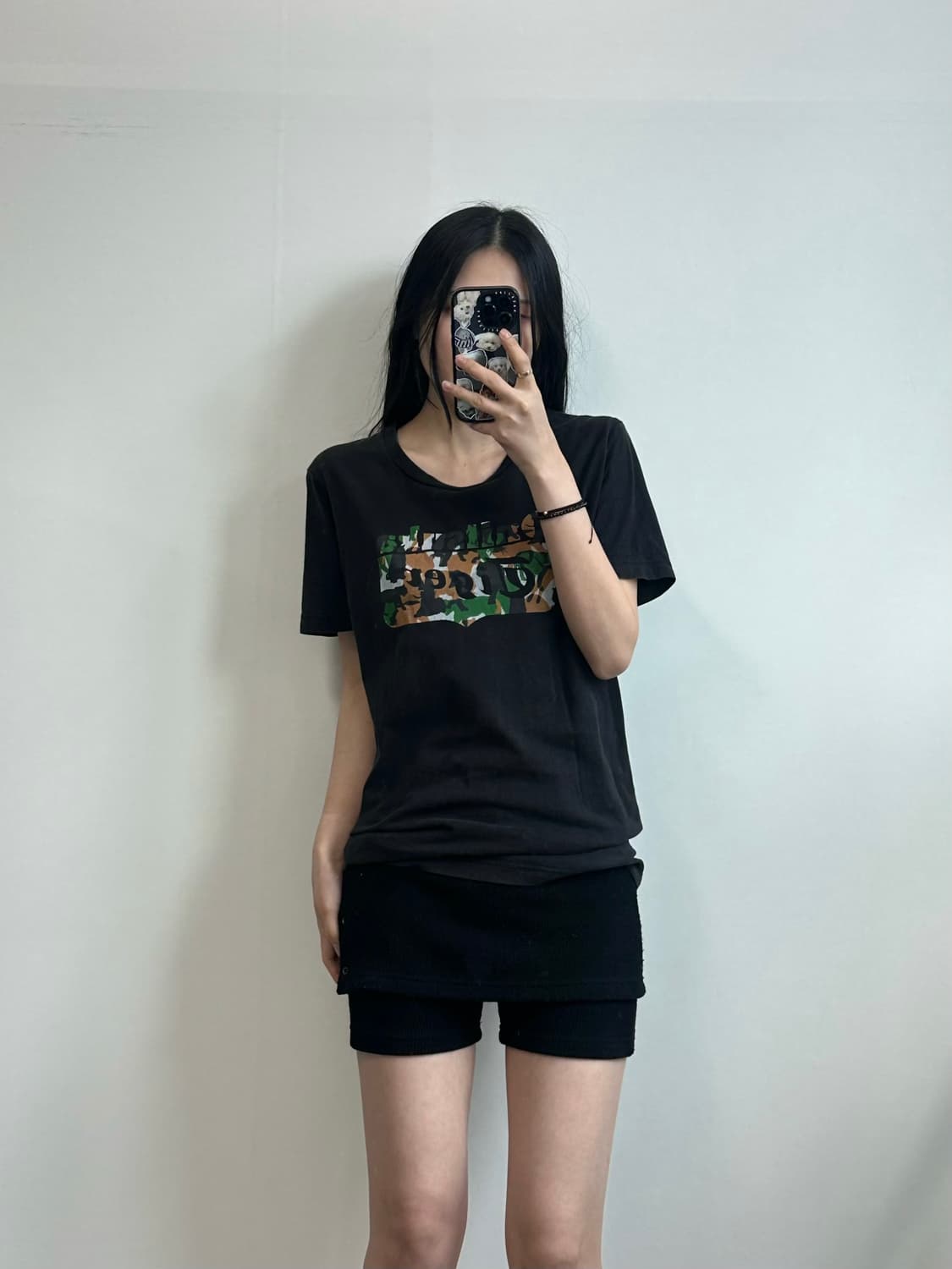 오니츠카타이거 카모 블랙 반팔 티셔츠 상품이미지1