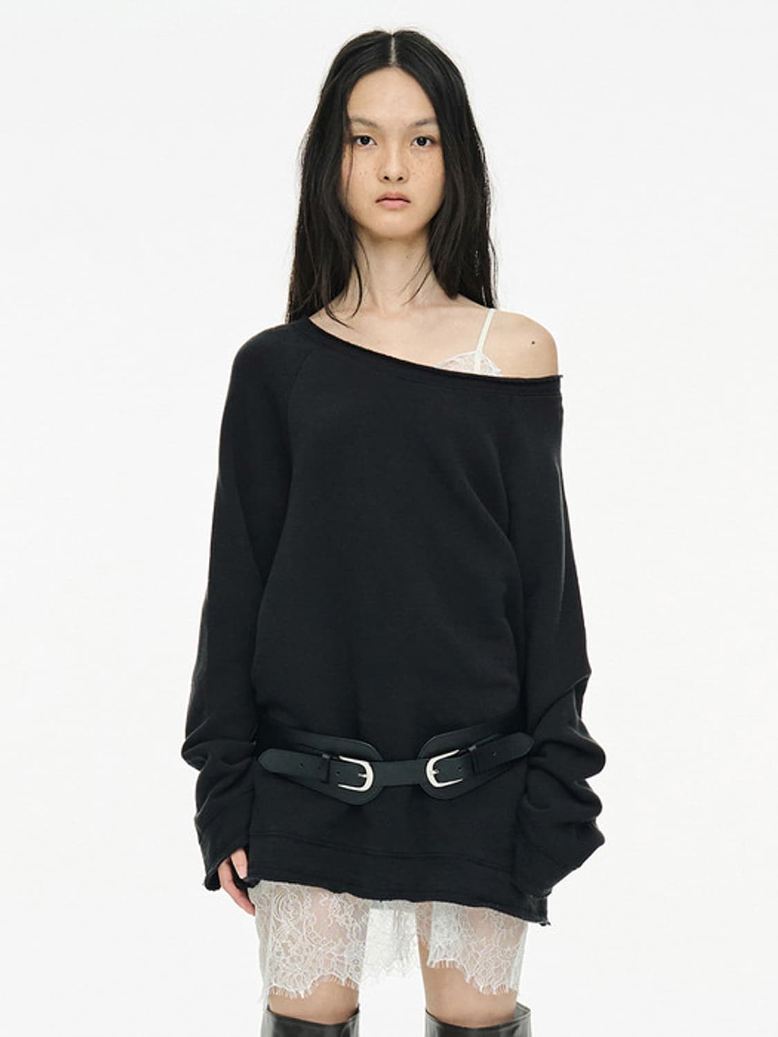 세릭 베이직 스웻 탑 블랙 상품이미지1