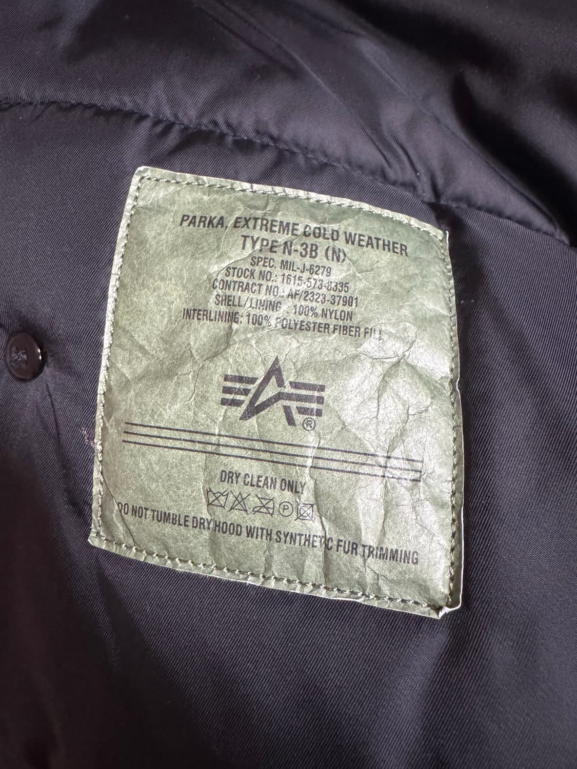 알파 인더스트리 N-3B 레귤러핏 파카 상품이미지3