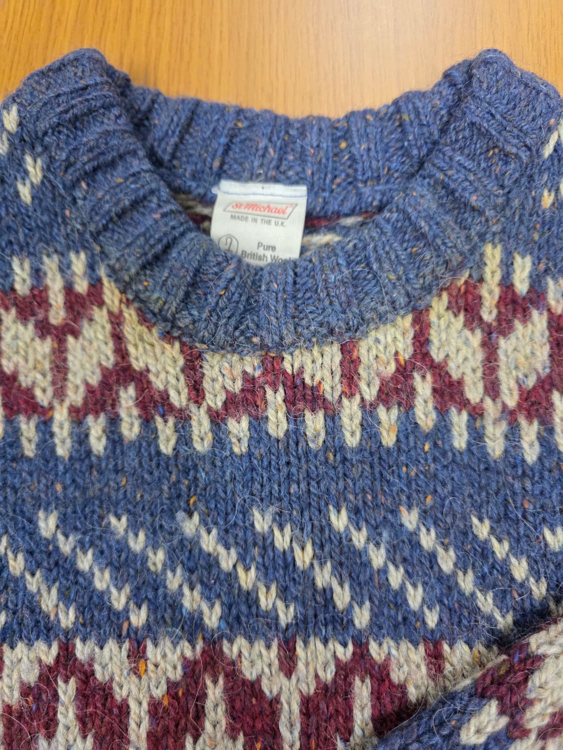 세인트 마이클 영국산 페어아일 울 니트 빈티지 스웨터 100 상품이미지2