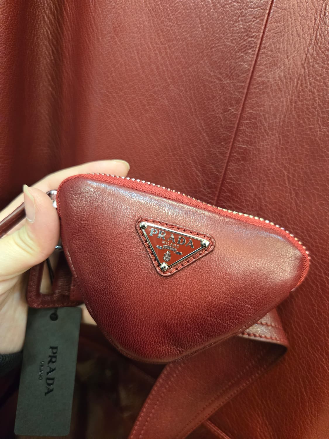 ​[프라다] 새상품급/XL] 22FW 오버사이즈 가죽 롱 봄버 자켓  상품이미지5