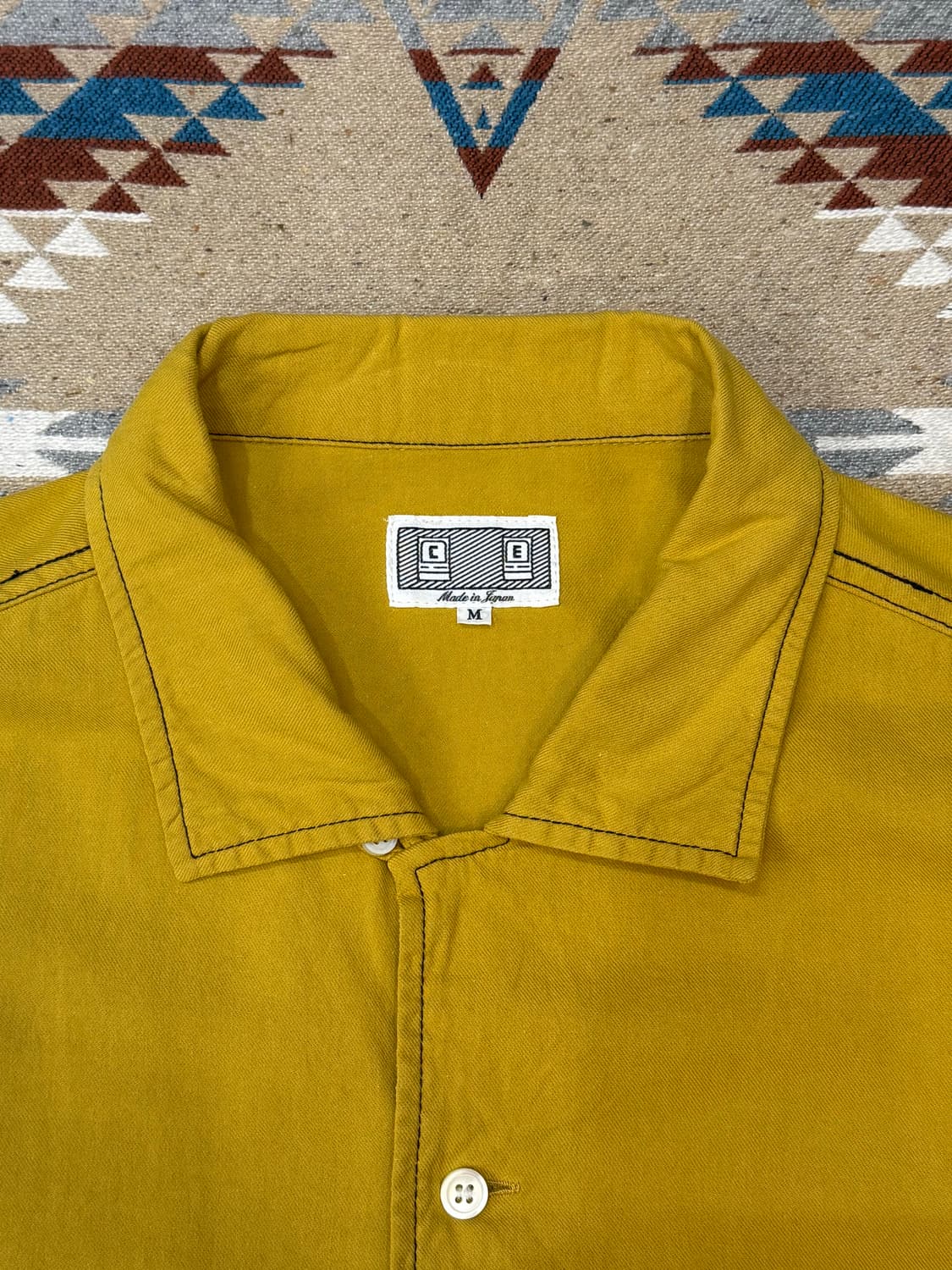 [M][100] 카브엠트 코튼 트윌 오픈 셔츠 머스타드 상품이미지2