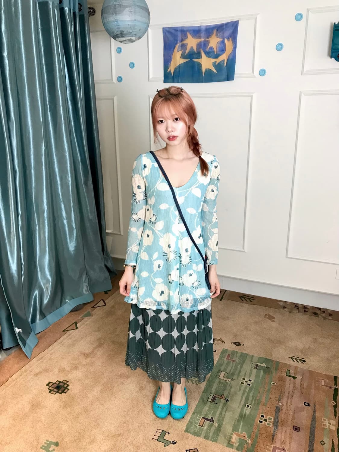 시원한 블루 컬러감이 돋보이는 청량한 여름 모리걸 룩🩵 상품이미지5
