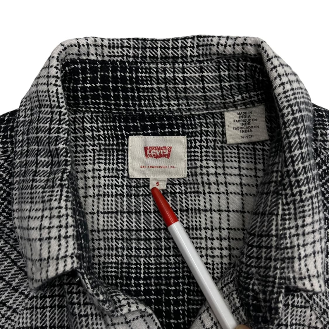 리바이스 스냅포켓 울 그레이 체크셔츠 S 상품이미지5