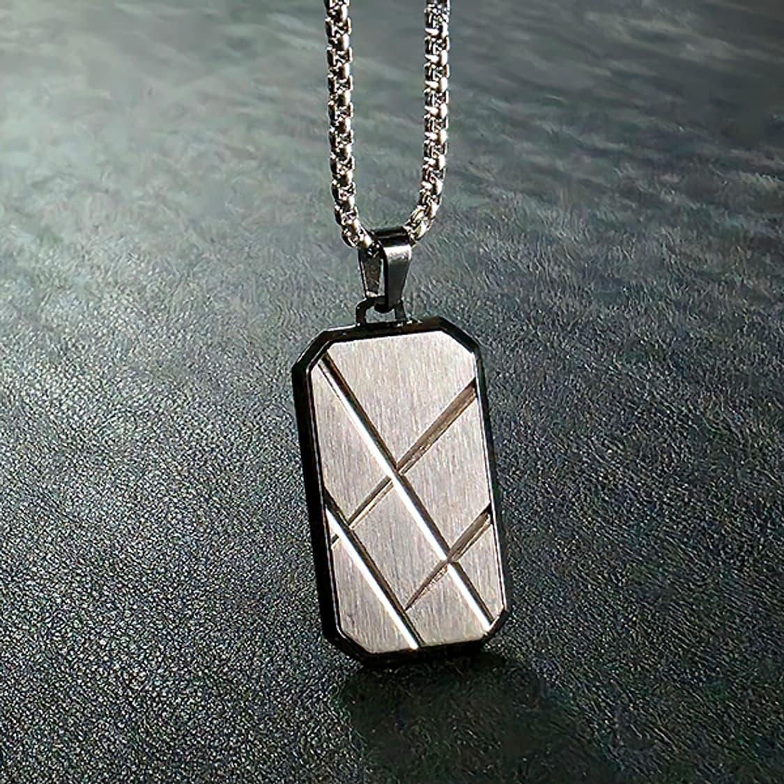 Longinus 티타늄 펜던트 빈티지 엔틱 기하학 사선 남자 목걸이 상품이미지7