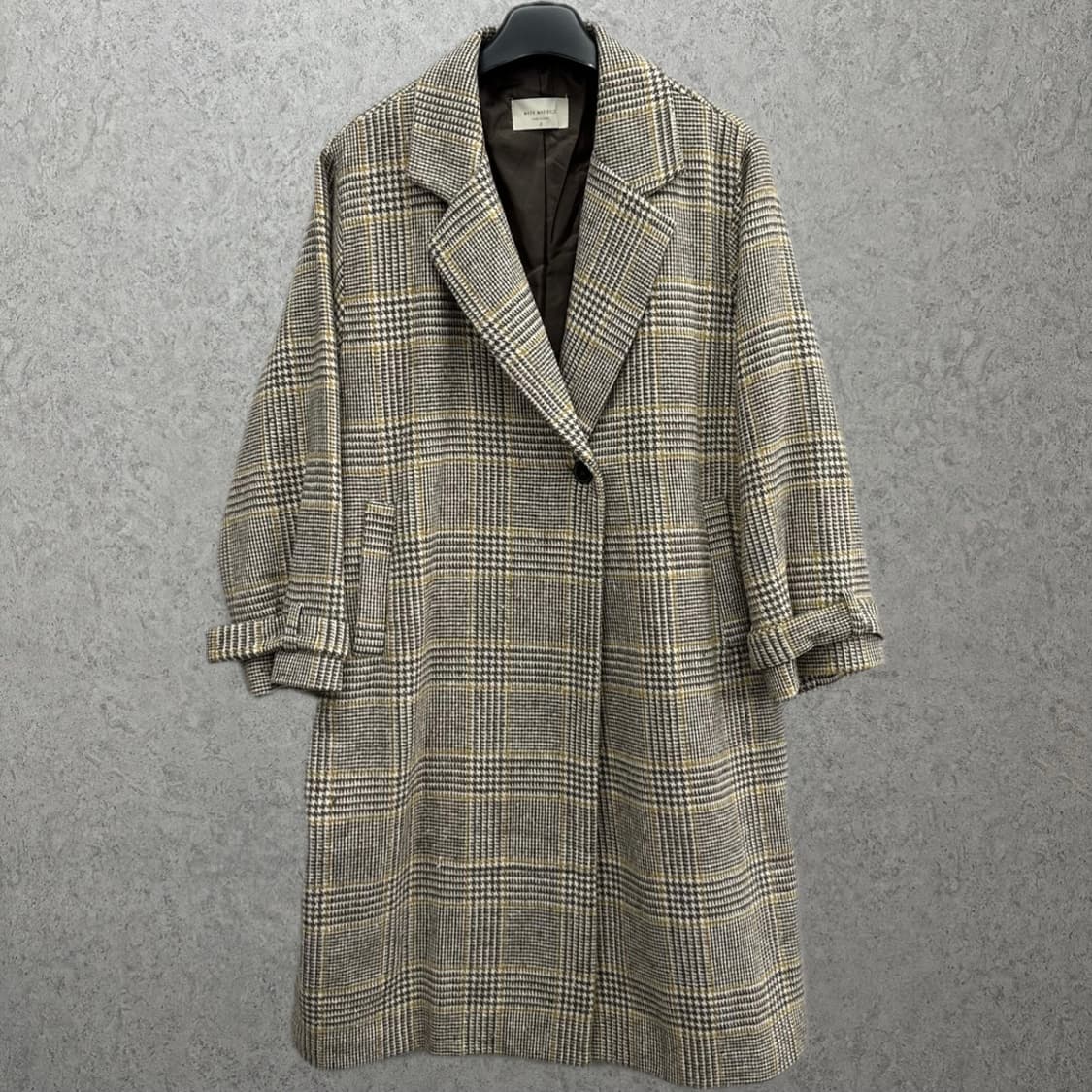 95 체크 여자 루즈핏 로브 코트 상품이미지2