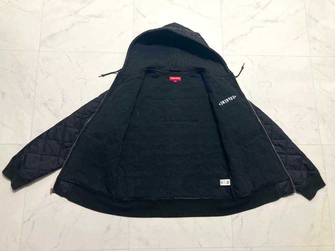 슈프림x인디펜던트 15FW 퀼팅 후드 집업 자켓 L, 100-105 상품이미지4