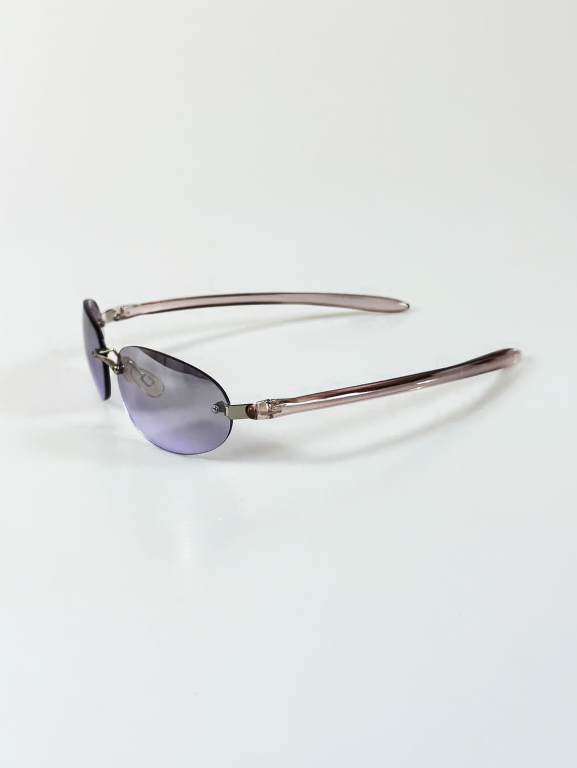 90s 무테 오벌 프레임 퍼플 틴트 빈티지 선글라스 상품이미지3