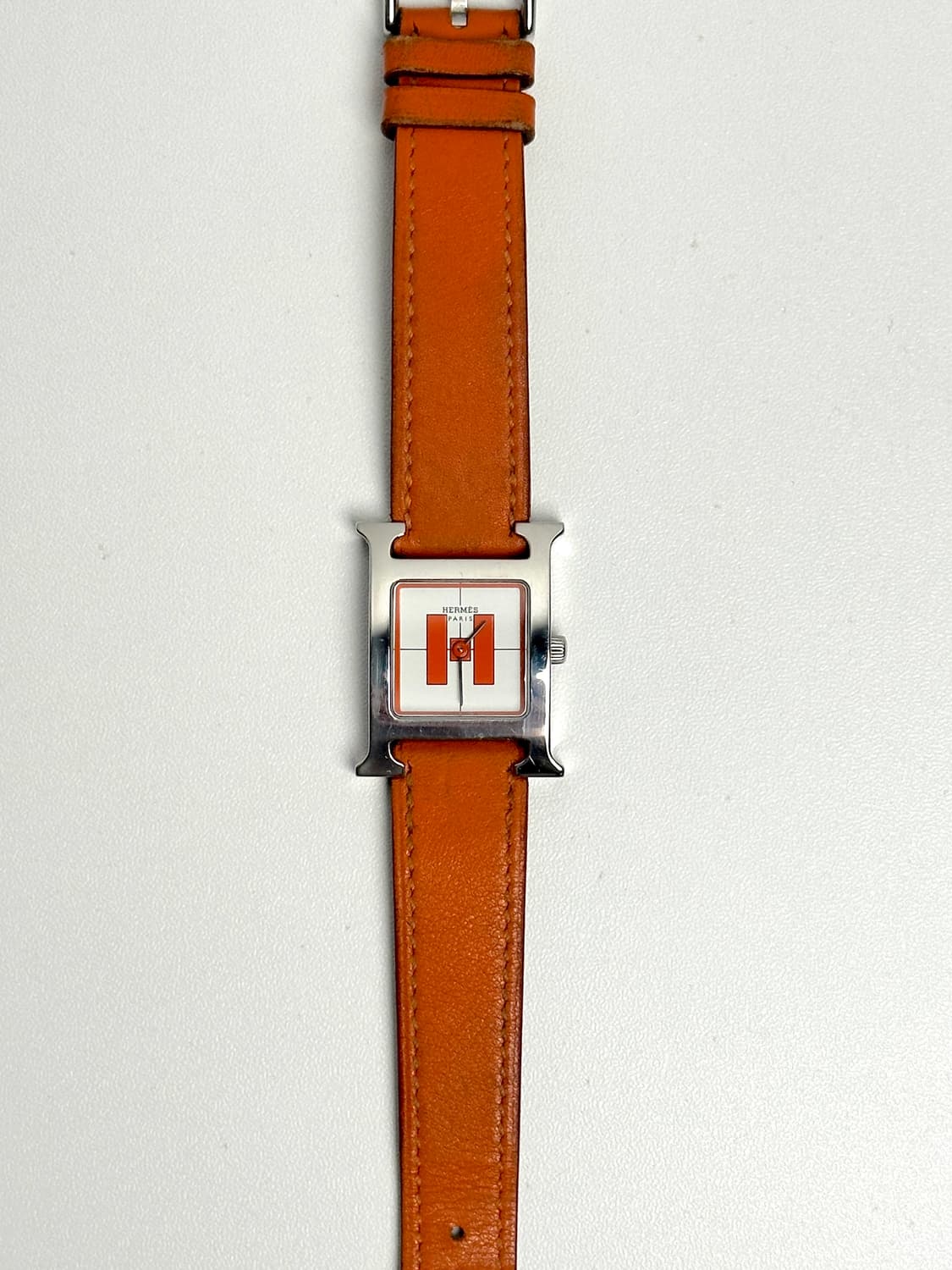 에르메스 H아워 오렌지 가죽 여성 시계 상품이미지2