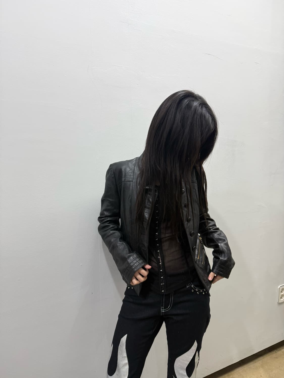 멀티버튼 크롭 리얼레더 자켓 상품이미지9