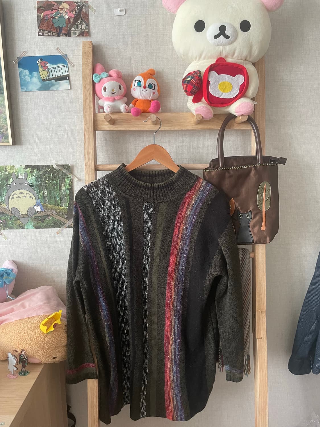 모리걸 빈티지 목폴라 니트조끼 set 💜💚 상품이미지2