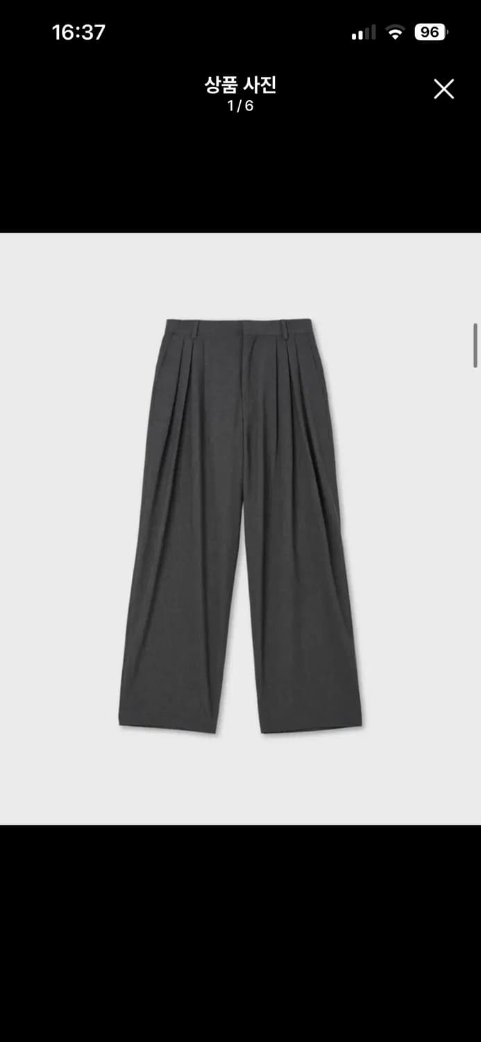 주앙옴므 슬렉스 매드플리츠 와이드 트라우저 (차콜) S 상품이미지1