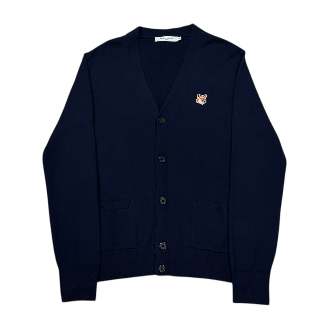 메종키츠네 폭스 헤드패치 로고 모 가디건 네이비 S 상품이미지1