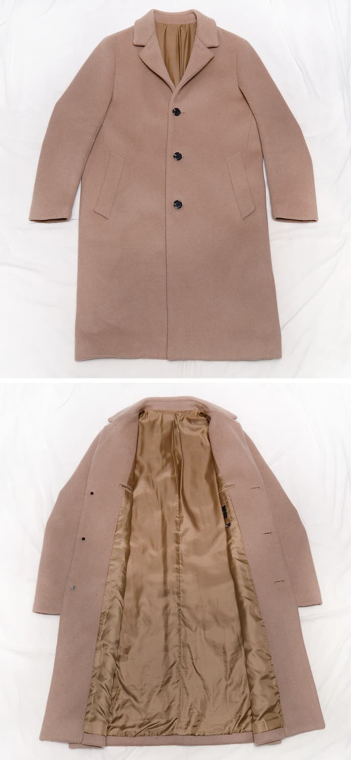 컨셉원 울캐시미어 허니 브라운 클래식 싱글 롱코트 (M / 95-100) 상품이미지2