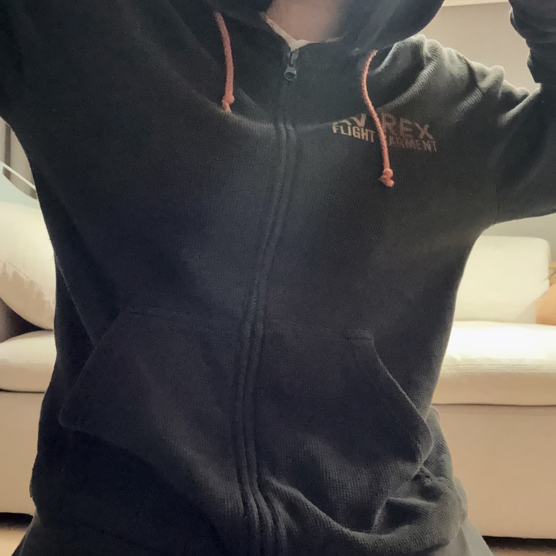 아비렉스 아카이브 한정 블랙 후드집업  상품이미지1