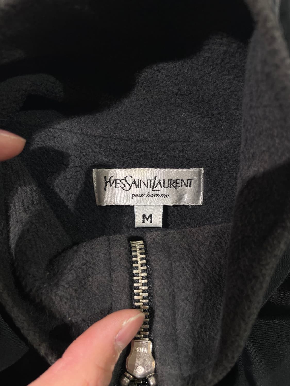 이브 생로랑 뿌르 옴므 블랙 백 로고 플리스 라이닝 자켓 상품이미지7