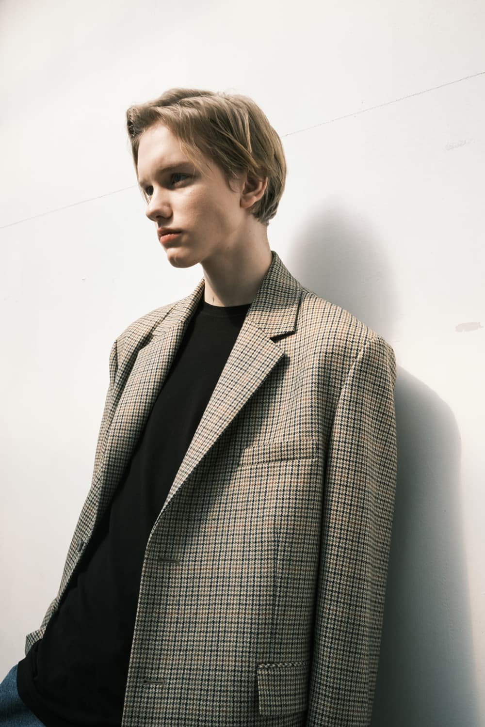 글로즈스튜디오 오버핏 커프스 벤트 체크 자켓 상품이미지1