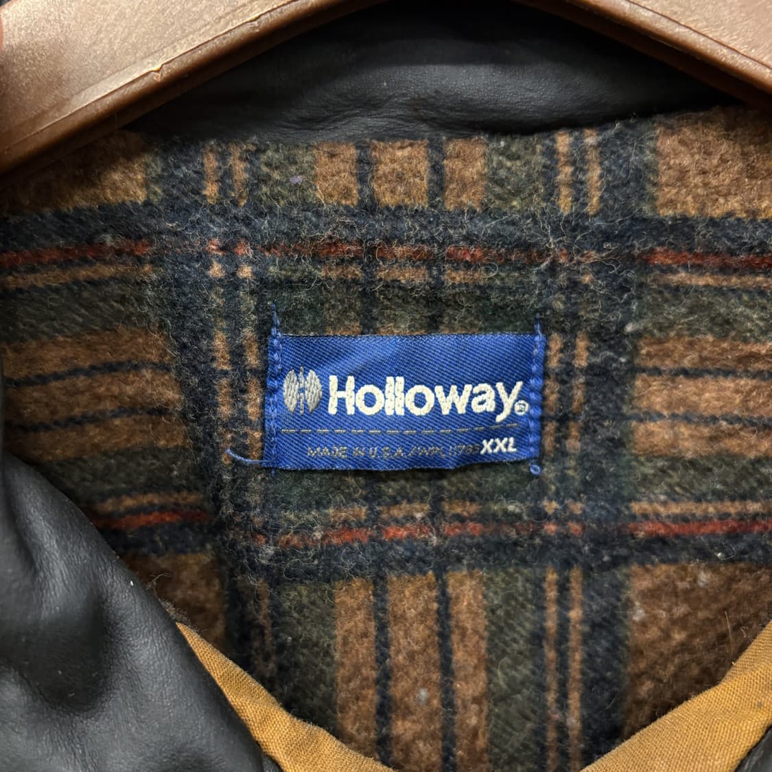 90s Holloway 체크 울 블랭킷 왁스코튼 유니온 워크자켓 N610 상품이미지8