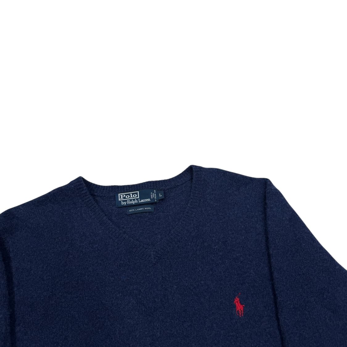 폴로 랄프로렌 램스울 네이비 브이넥 니트 L 상품이미지2