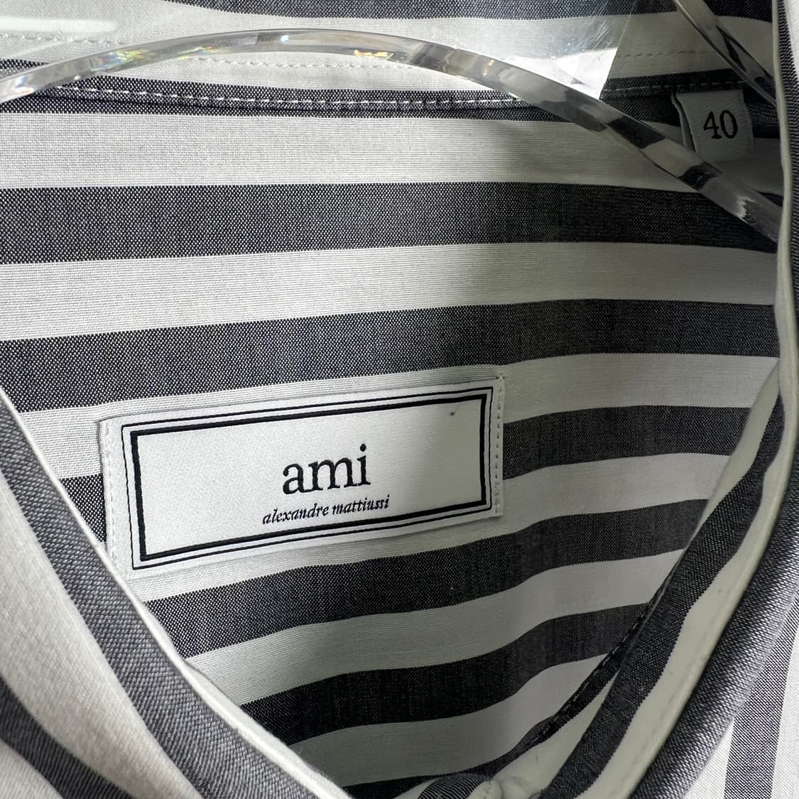 Ami 아미 그레이 스트라이프 셔츠 40 상품이미지3