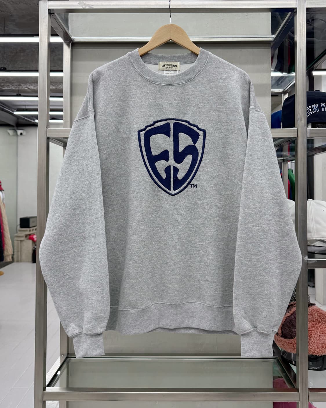 WEST WEAR 90s ES 크루넥 스웻셔츠 그레이 상품이미지1