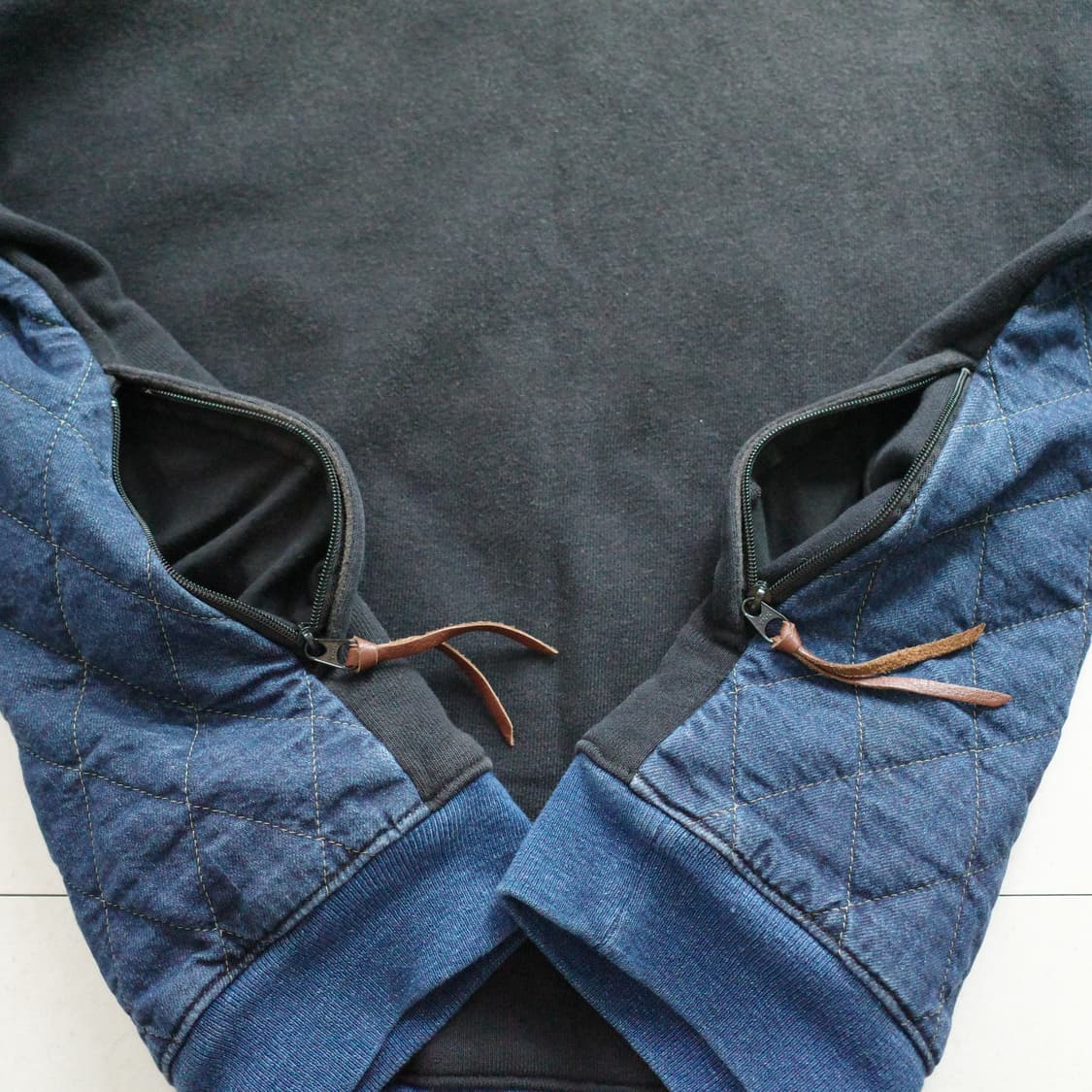 [정품] 캐피탈 컨트리 플리스 데님 퀼팅 투톤 스웨트셔츠 인디고 S 상품이미지6