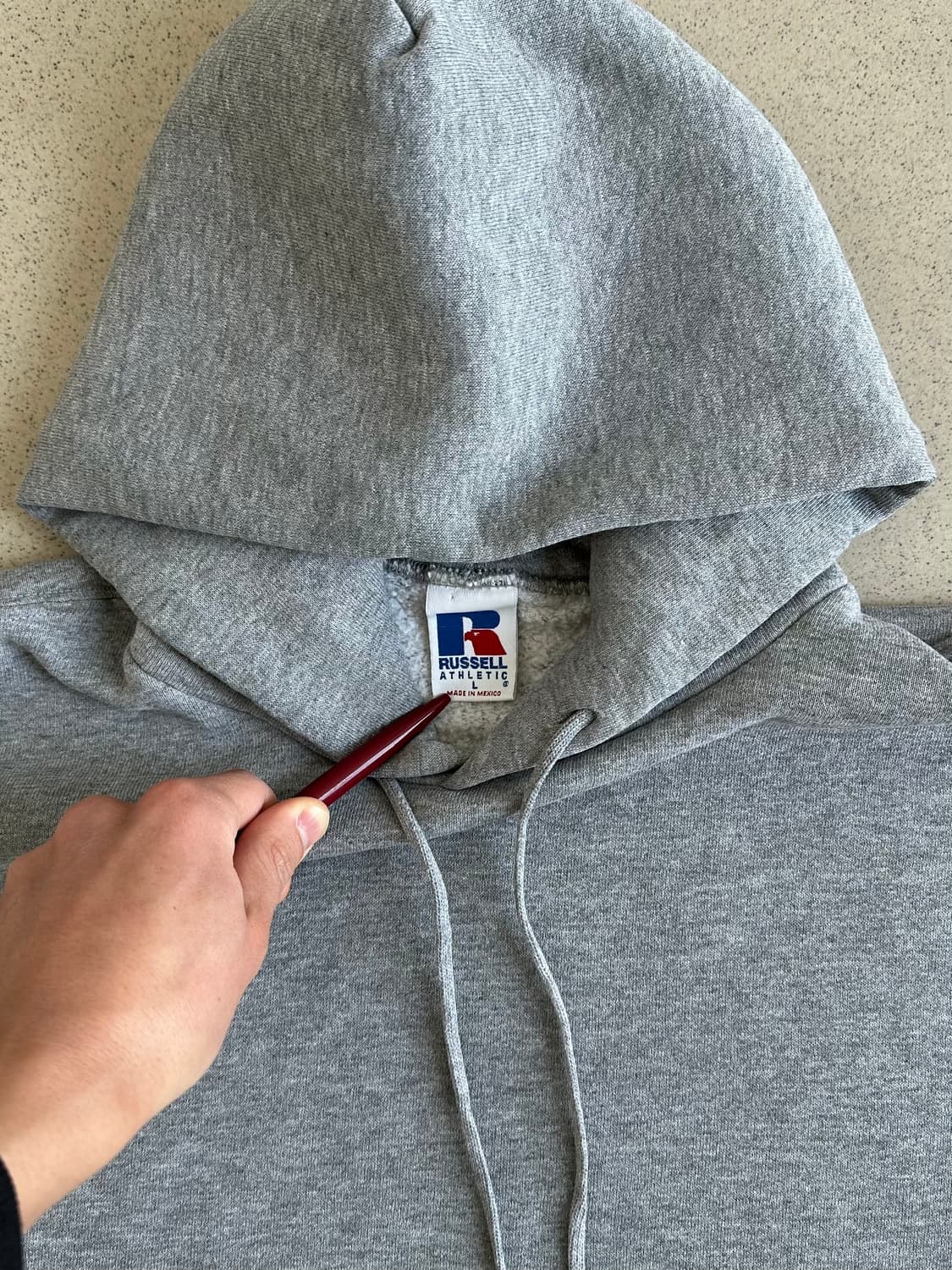 90s 빈티지 러셀 후드 그레이 L 상품이미지6