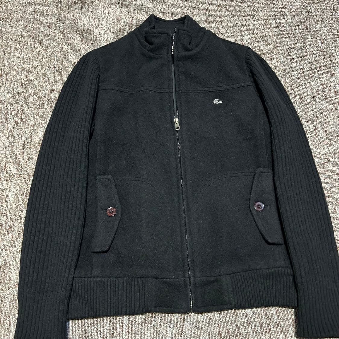 여M) 라코스테 스틸로고 울바디 니트 팔 집업 자켓 상품이미지2