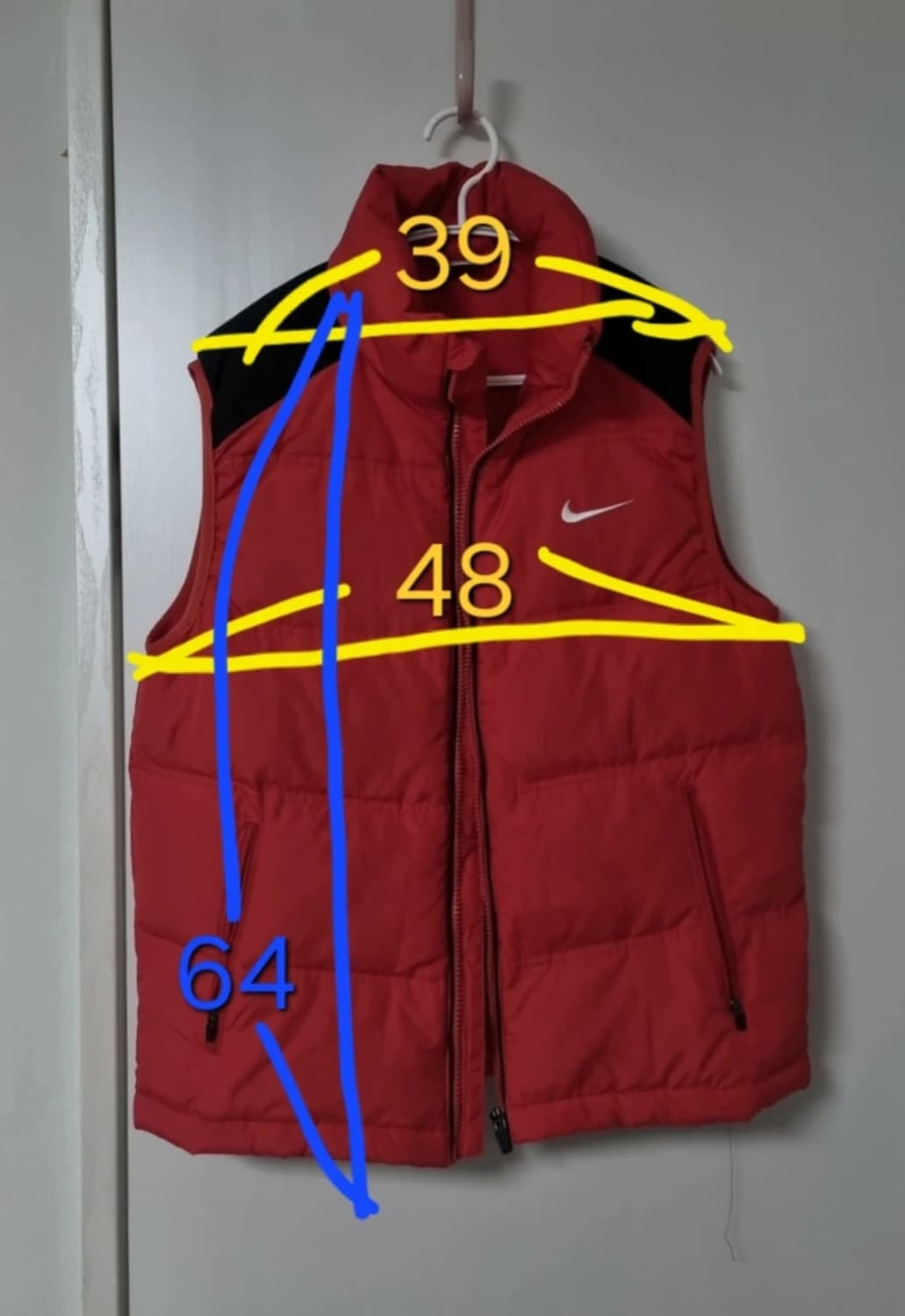 나이키 올드스쿨 오리털 패딩 조끼 레드 S 상품이미지5