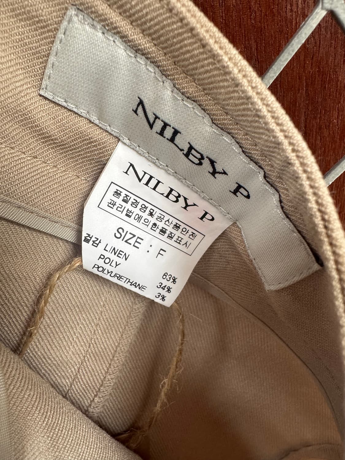 닐바이피 NILBY P 린넨 버튼 랩 롱스커트 베이지 상품이미지10