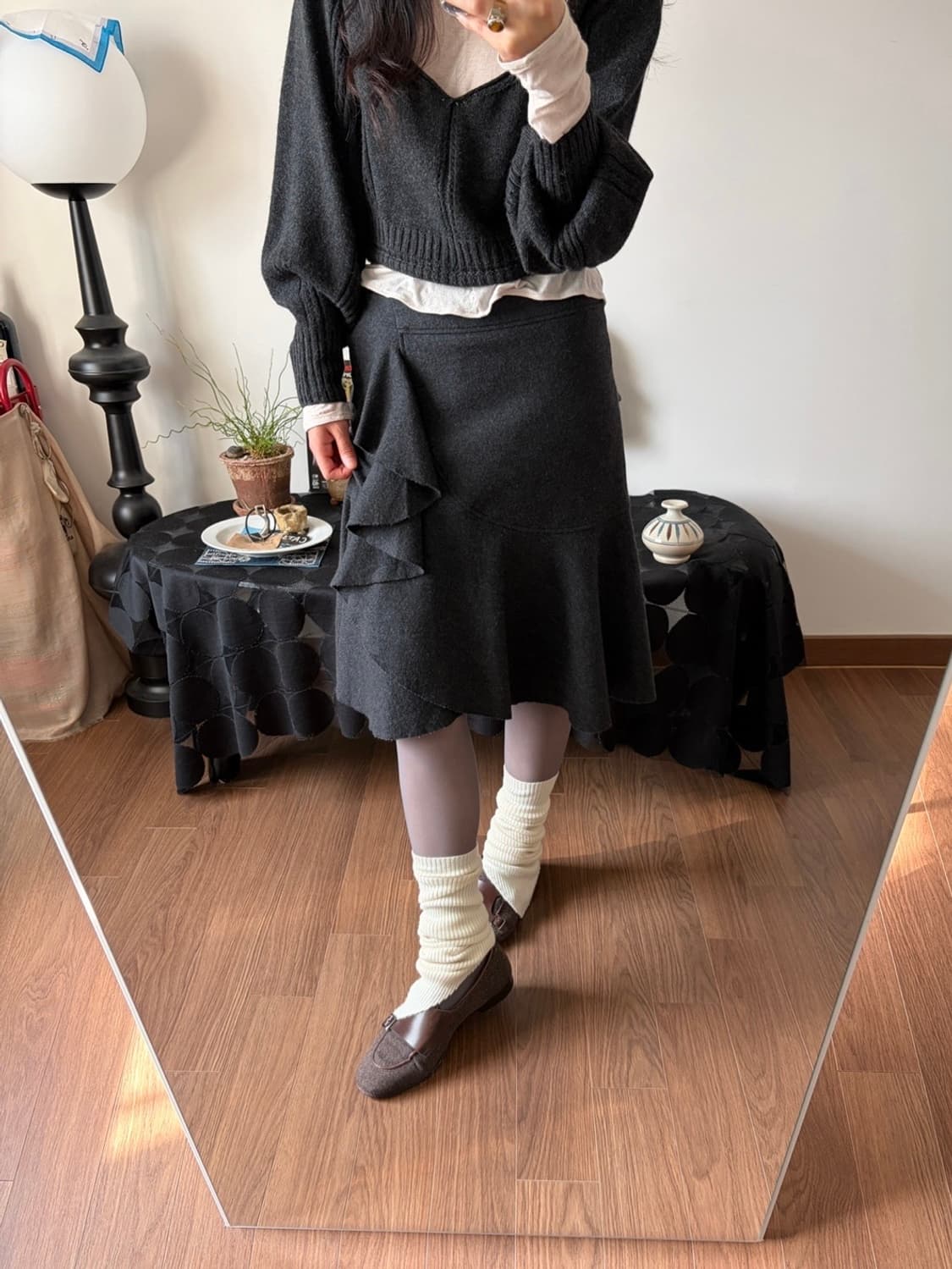 flare layered midi skirt 상품이미지3