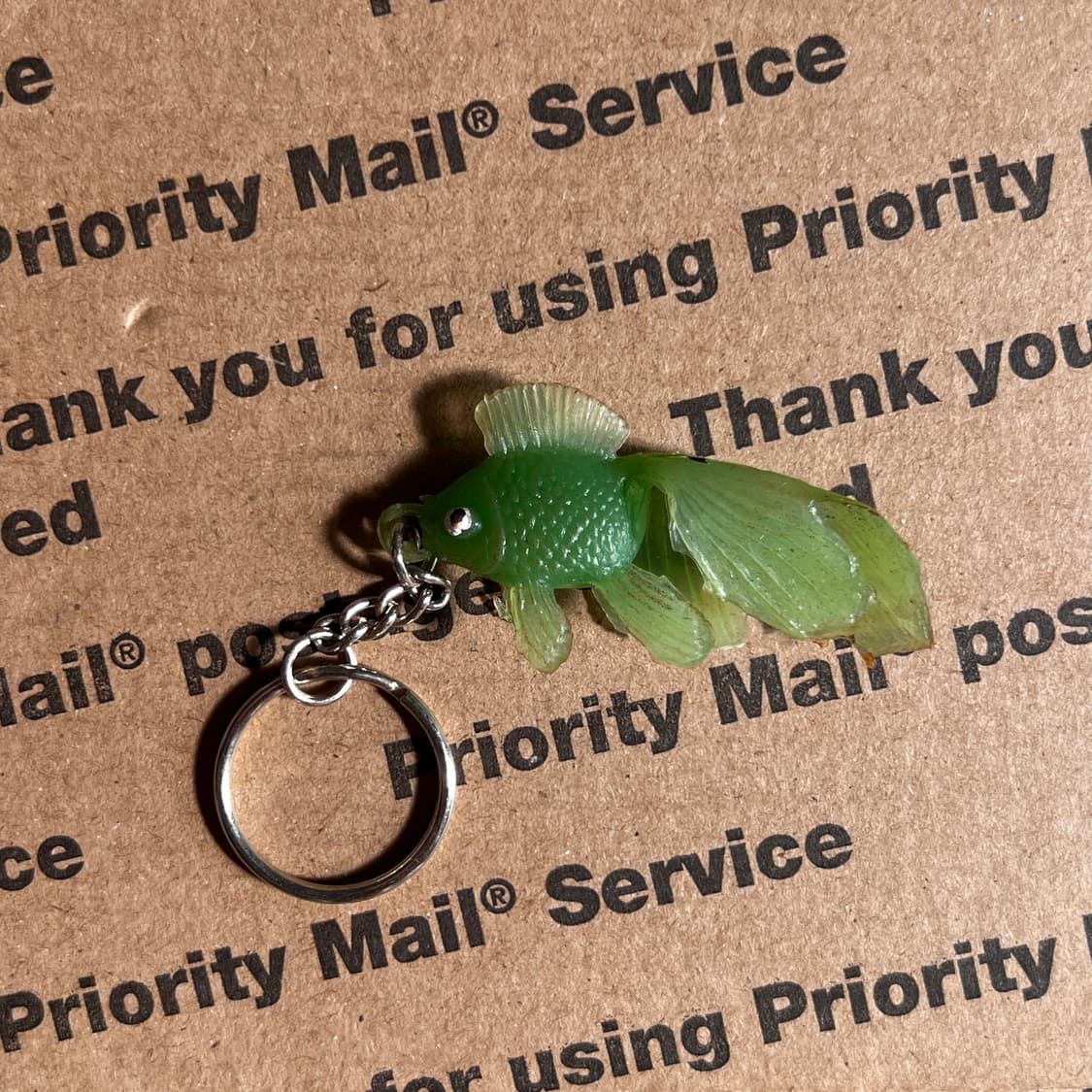 90s vtg Green Goldfish Keyring 상품이미지1