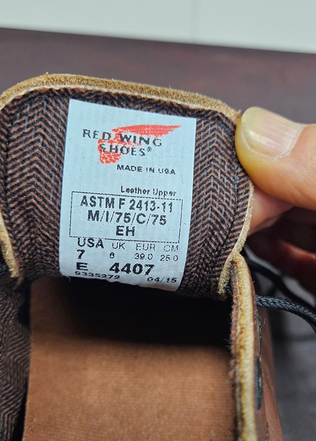 레드윙 4인치 워크화, 안전화 4407 US7E 상품이미지9